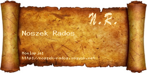 Noszek Rados névjegykártya